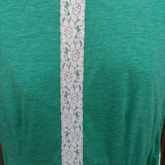 Handmade Green T-Shirt Dress Size Medium Mennonite Cape Prairie - Picture 4 of 12